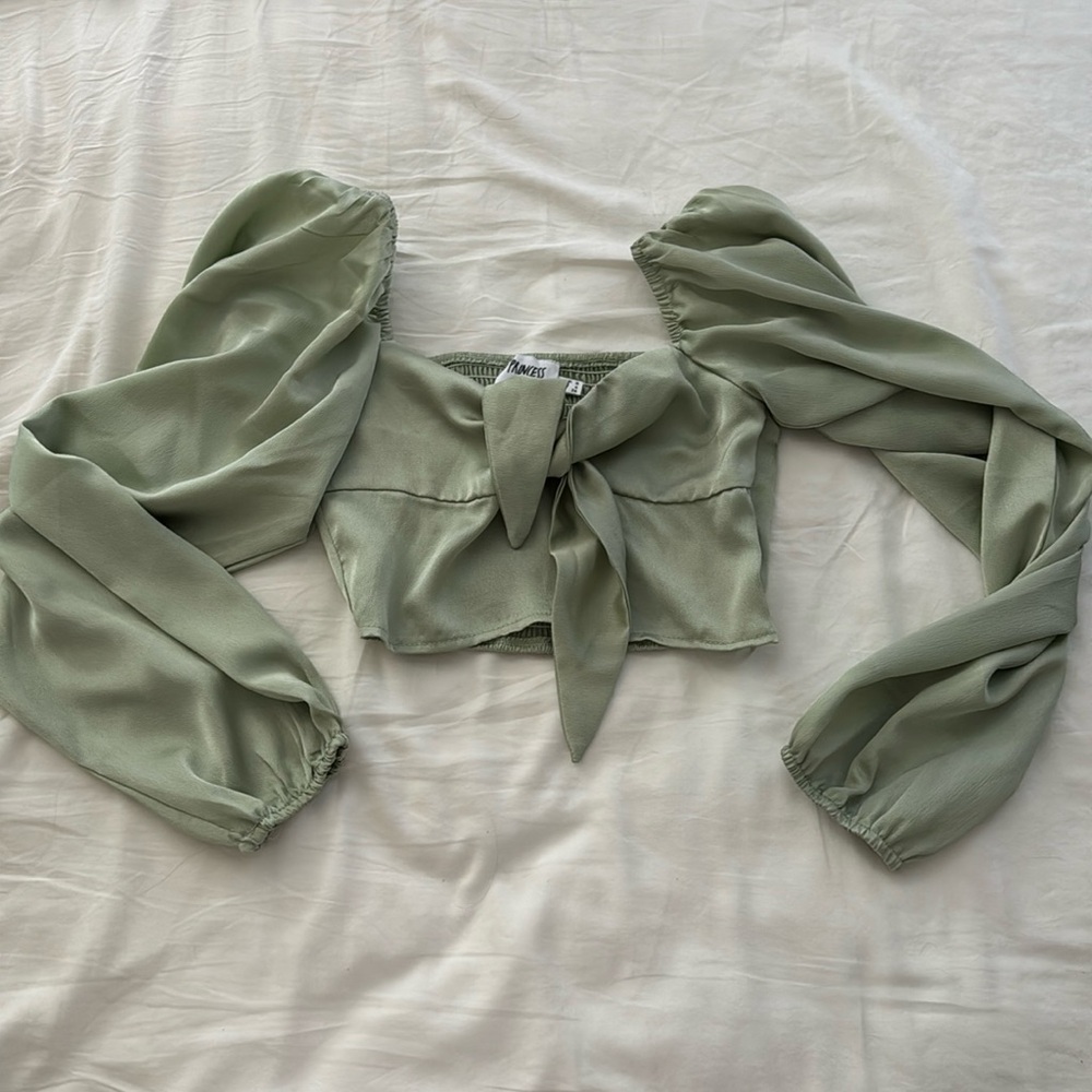 Princess Polly tie top green